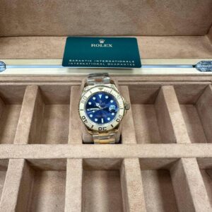 Rolex Yacht-Master two-tone blue dial AAA replica watch UK - men's designer reps sale