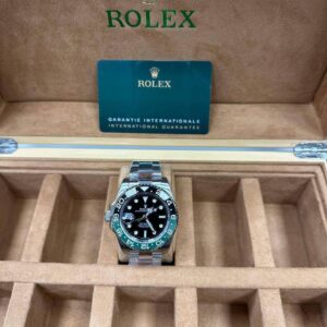 Rolex GMT-Master II green black bezel silver bracelet AAA replica watch UK - men's Sprite designer reps