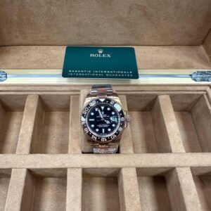 Rolex GMT-Master II rose gold bracelet black dial AAA replica watch UK - men's designer reps sale