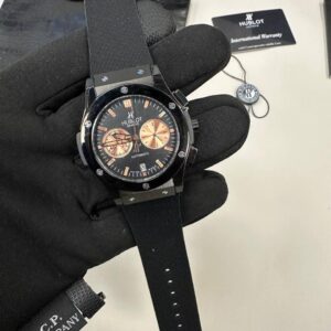 Hublot Big Bang Chronograph rubber strap rose gold accents AAA replica watch UK - men's designer reps