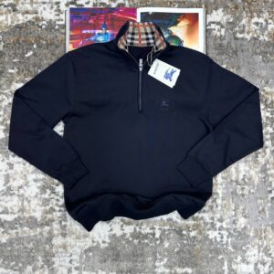 Burberry Logo Embroidered Funnel-Neck Half-Zip jumper different colours AAA replica UK - designer reps