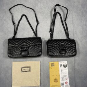 Gucci GG Marmont shoulder bag black leather 2 sizes AAA replica UK - women's designer reps sale