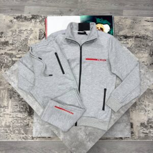 Prada Full-Zip Red Stripe Logo Accent tracksuit different colours AAA replica UK - designer reps sale
