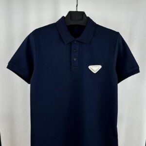 Prada Triangle-logo cotton piqué polo shirt men's AAA replica UK — 2 colours designer reps sale