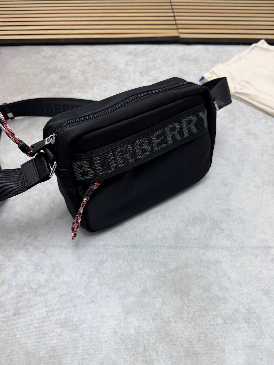 photo 5816801731306786066 y Burberry nylon logo detail crossbody bag black AAA replica UK — men's designer reps sale