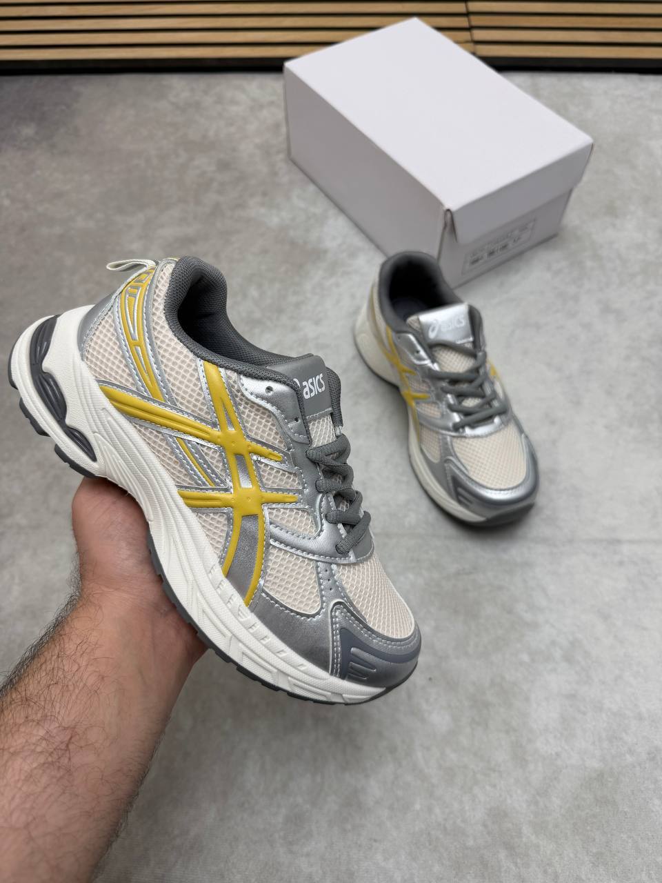 photo 5816801731306786134 y Asics Gel-Kayano 14 Pure Silver Yellow 1201A019-105 women's AAA replica trainers UK — designer reps sale
