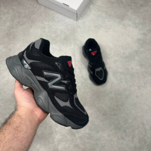 New Balance 9060 Black Grey Red women's AAA replica trainers UK — designer reps sale