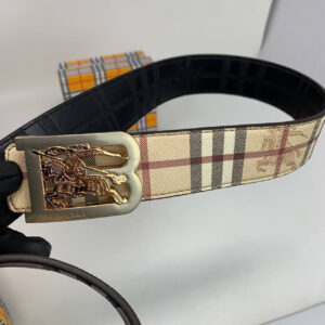 Burberry Equestrian Knight Design EKD plaque belt beige AAA replica UK — designer reps sale