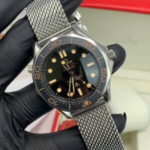 Omega Seamaster Diver 007 No Time to Die black dial AAA replica watch UK — men's Omega reps sale