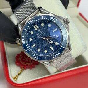 Omega Seamaster Diver James Bond 60th Anniversary blue dial AAA replica watch UK — men's Omega reps sale