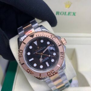 Rolex Yacht-Master 126621-0002 two-tone rose gold black dial AAA replica watch UK — men's Rolex reps sale