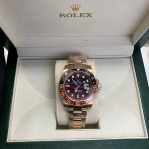 Rolex GMT-Master II Tiger Iron dial rose gold Oyster bracelet 126718GRNR AAA replica watch UK — reps sale
