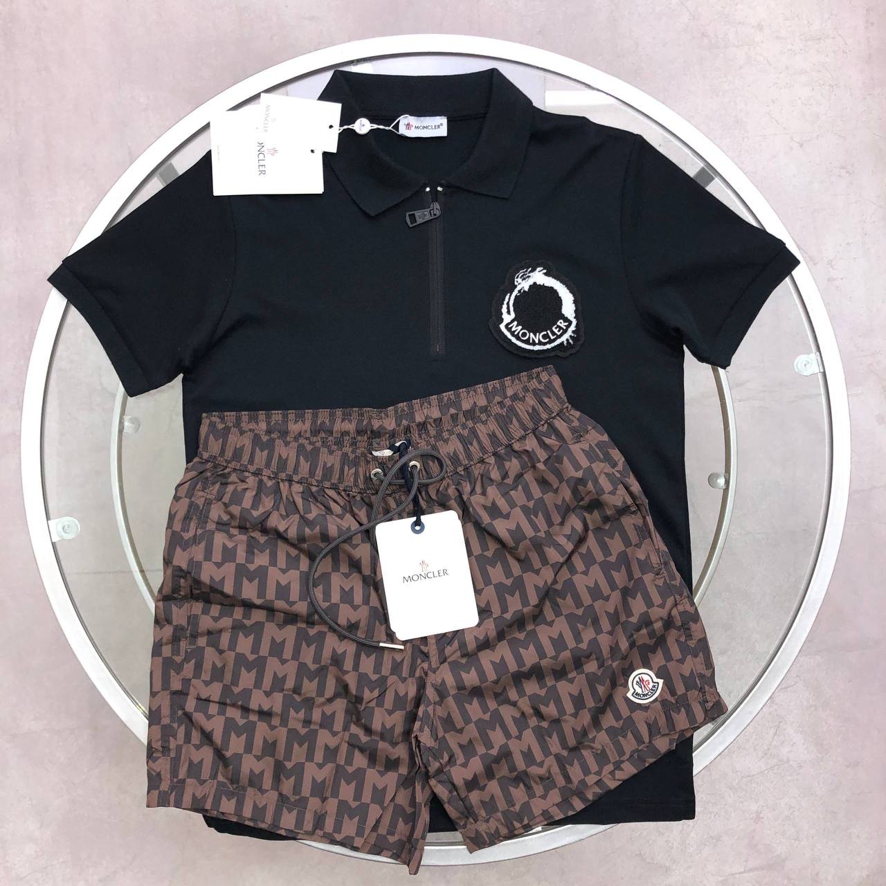 photo 5816801731306786613 y Moncler Year of the Dragon half-zip polo shorts set AAA replica UK — men's different colours designer reps