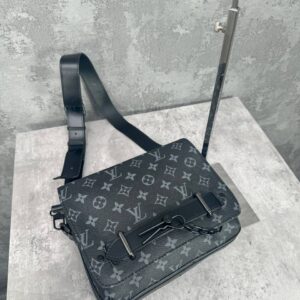 Louis Vuitton Pre-Owned Steamer Monogram Eclipse Messenger AAA replica bag UK — men's women's designer reps