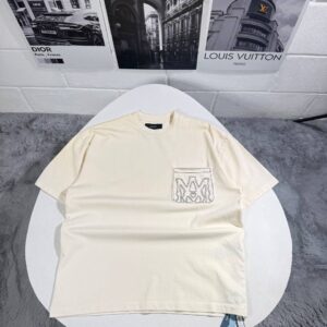 Amiri MA Outline pocket logo AAA replica t-shirt UK — men's women's 2 colours designer reps sale