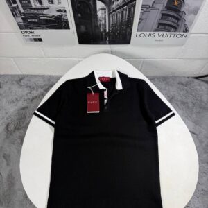 Gucci contrast-collar logo stretch polo shirt men's AAA replica UK — different colours designer reps sale