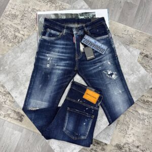 Dsquared2 slim leg dark navy AAA replica jeans UK — men's designer reps sale multiple waist sizes