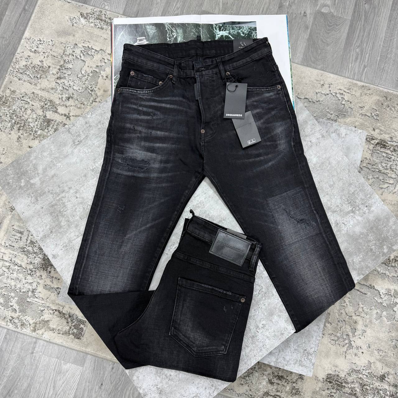 photo 5821087451538199401 y Dsquared2 Skater black denim slim fit AAA replica jeans UK — men's designer reps sale multiple waist sizes