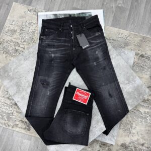 Dsquared2 Skater Capsule back patch black denim slim fit AAA replica jeans UK — designer reps sale