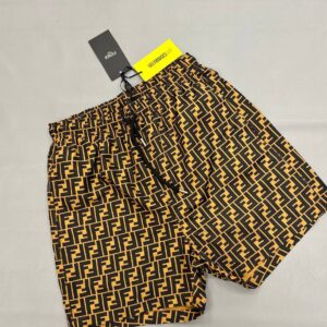 Fendi FF Monogram motif swim shorts brown black men's AAA replica UK — designer reps sale