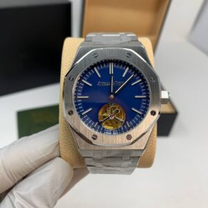 Audemars Piguet Royal Oak Flying Tourbillon Blue Dial Silver Bracelet AAA replica watch UK - men's AP reps