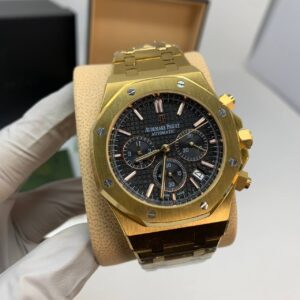 Audemars Piguet Royal Oak Chronograph Black Dial 26240OR rose gold AAA replica watch UK - men's AP reps