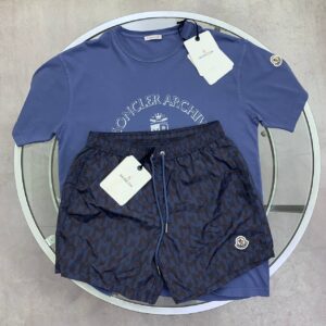 Moncler 1952 Archive Crest Graphic t-shirt shorts set men's AAA replica UK - different colours reps sale