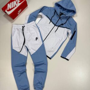 Nike Tech Fleece Signature tracksuit blue white men's AAA replica UK - designer reps sale