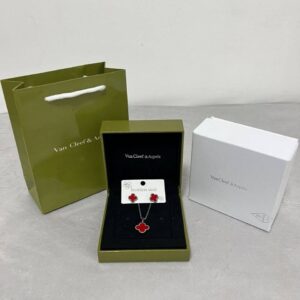 Van Cleef Arpels Alhambra Four Leaf Clover necklace earrings silver AAA replica UK - women's designer reps