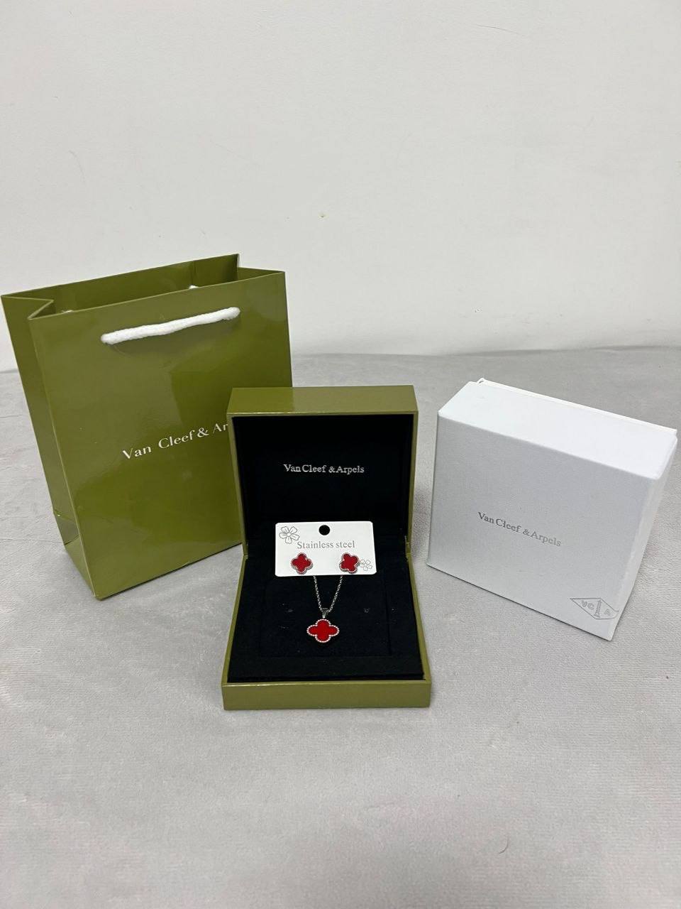 photo 5825510636492885710 y Van Cleef Arpels Alhambra Four Leaf Clover necklace earrings silver AAA replica UK - women's designer reps