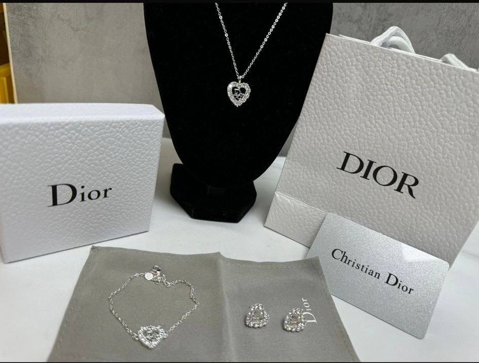 photo 5825510636492885713 y Christian Dior Crystal Heart necklace earrings bracelet set AAA replica UK - women's designer reps sale