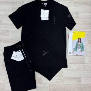 Moncler Vertical Logo Lettering t-shirt shorts set men's AAA replica UK - different colours reps sale
