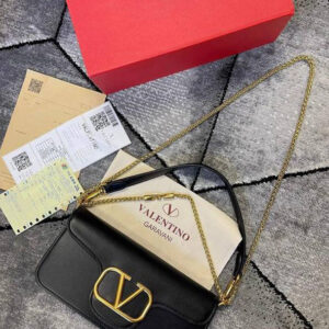 Valentino Garavani Logo shoulder bag black AAA replica UK - women's designer reps sale