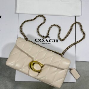 Coach Tabby Quilted Shoulder Bag 26 chalk white AAA replica UK - women's designer reps sale