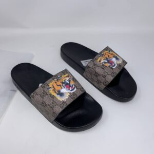 Gucci GG Supreme Tiger Pursuit sliders men's AAA replica UK - designer reps sale