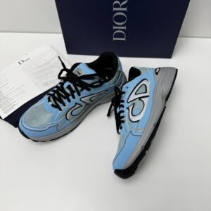 Dior B30 Blue Grey Mesh Technical Fabric 3SN279ZRB_H068 men's AAA replica trainers UK - designer reps