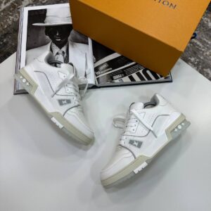 Louis Vuitton LV Trainers 1A8WAR Monogram Embossed white AAA replica UK - men's designer reps sale