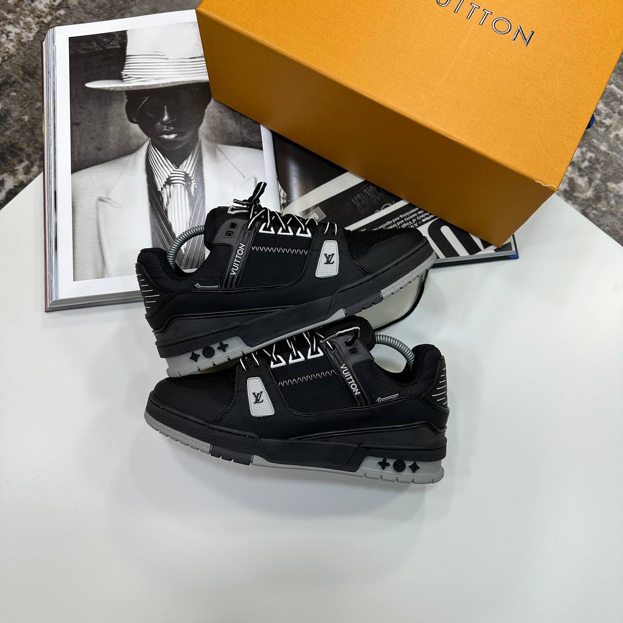 photo 5827762436306571400 y Louis Vuitton LV Trainers 1AJATP Monogram Embossed black grey AAA replica UK - men's designer reps