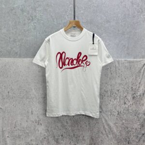 Moncler Calligraphy Logo Cotton t-shirt 2 colours AAA replica UK - men's women's designer reps sale