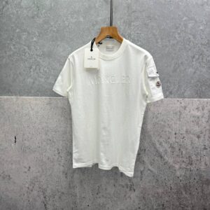 Moncler Embossed Logo Cotton Jersey Sleeve Pocket t-shirt 2 colours AAA replica UK - men's women's reps