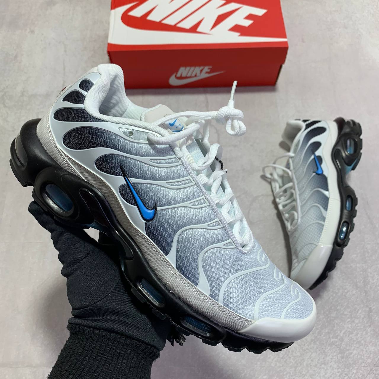 photo 5832583927938354410 y Nike TN Air Max Plus Pure Platinum University Blue DM0032-015 men's AAA replica trainers UK - reps