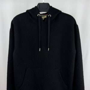 Gucci Embossed Logo Pattern Drawstring Toggle hoodie 2 colours AAA replica UK - men's women's reps
