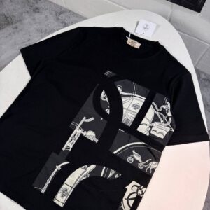 Hermes Ex-Libris Printed crewneck t-shirt AAA replica UK - men's women's different colours designer reps