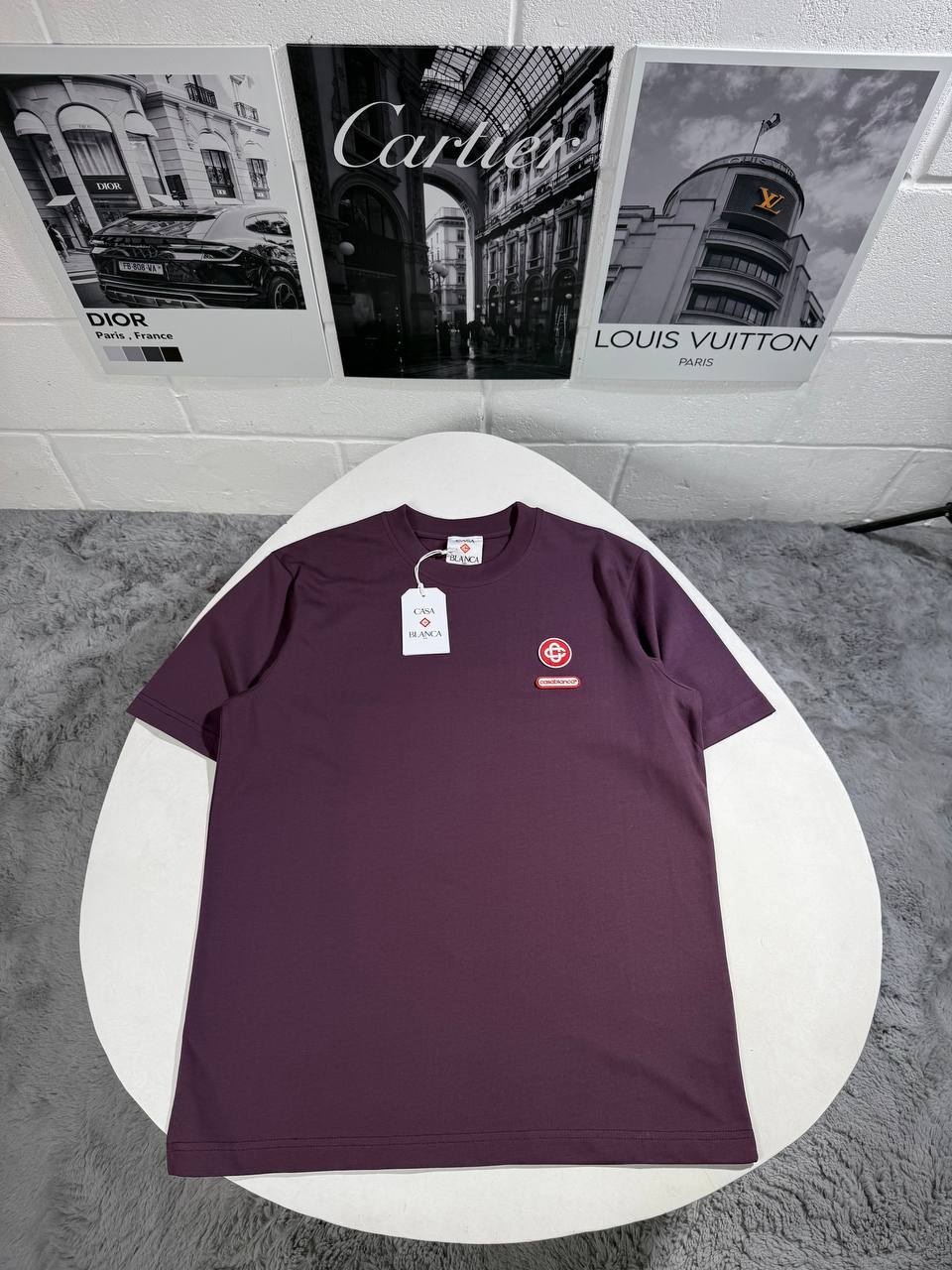photo 5832710985955872787 y Casablanca Logo Patch short sleeve crewneck t-shirt AAA replica UK - men's women's 2 colours reps sale