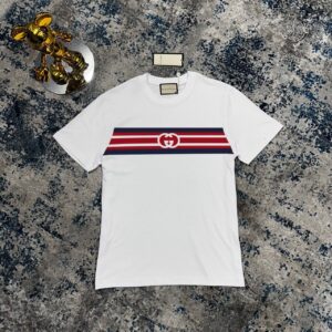 Gucci Interlocking G Striped t-shirt white AAA replica UK - men's women's designer reps sale
