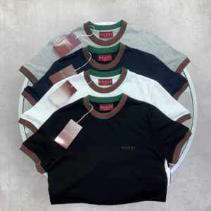 Gucci Web Trim Logo t-shirt different colours AAA replica UK - men's women's designer reps sale