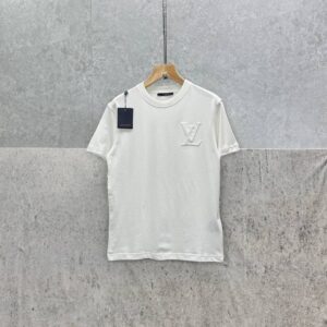 Louis Vuitton Embossed Signature Fake LV 1:1 t-shirt 2 colours AAA replica UK - men's women's designer reps sale