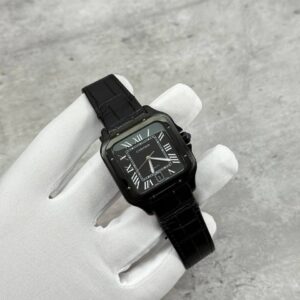 Cartier Santos 1:1 Black Dial ADLC Leather Strap WSSA0039 AAA replica watch UK - men's designer reps sale
