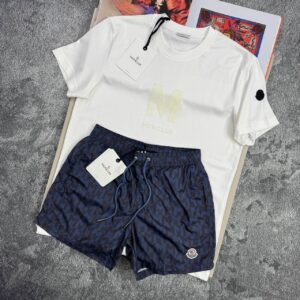 Moncler Flocked Oversized M Letter Logo t-shirt shorts set different colours AAA replica UK - reps sale