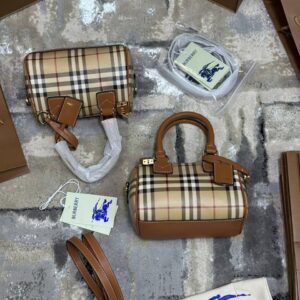 Burberry Mini Check Bowling Bag Vintage Check Canvas 81185651 AAA replica UK - women's designer reps